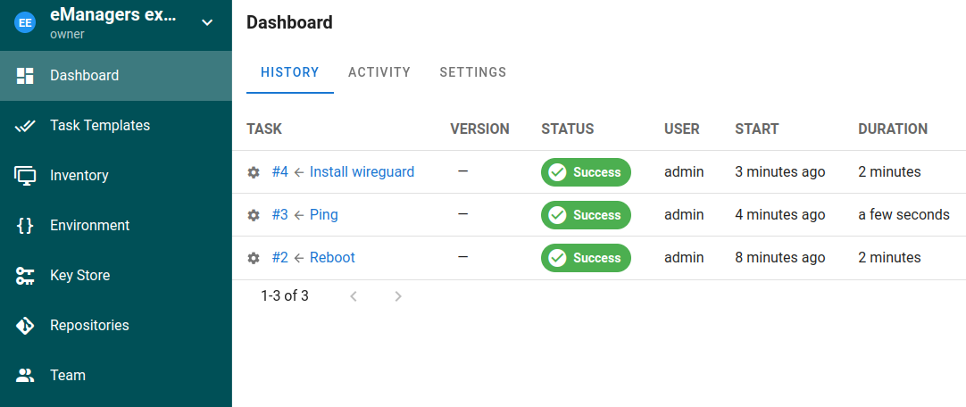 Semaphore Dashboard